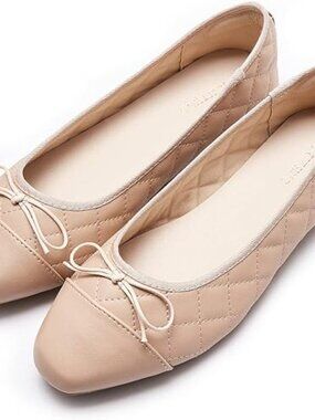 Round Toe Ballet Flats Comfort Bow Dressy Shoes for Daily Wear